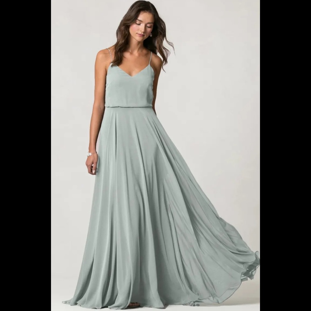 BHLDN Jenny Yoo Inesse Dress in Morning Mist Sz 12